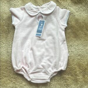 NWT Jacadi Pink Baby Onesie with Peter Pan Collar 6 months